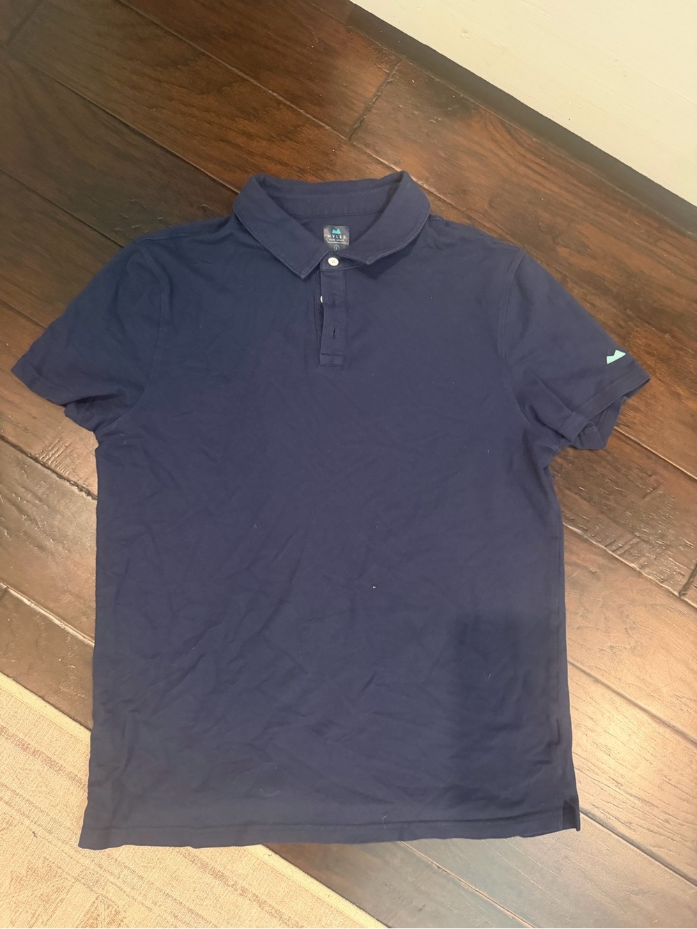 Myles Apparel Men’s Navy Polo Shirt Large Organic Cotton